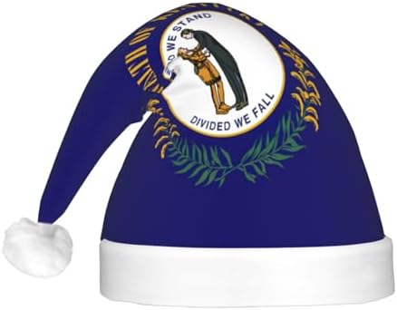 Kentucky State Flag Christmas Hat With LED Lights