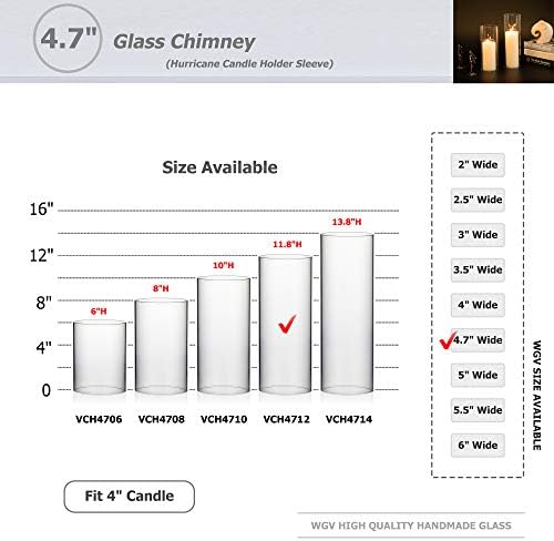 WGVI Hurricane Candle Holder Sleeve Clear Glass 2 Pieces