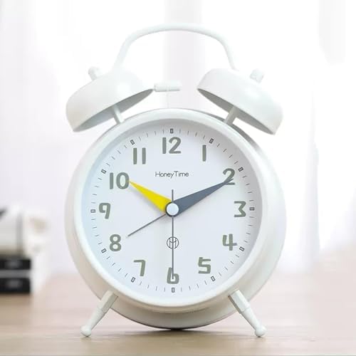 4 Inch Super Quiet Double Bell Alarm Clock with Luminous Display