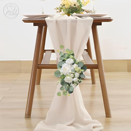 Artificial Wedding Arch Flowers Set of 2 White