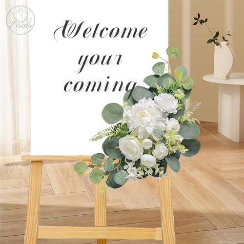 Artificial Wedding Arch Flowers Set of 2 White