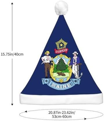 Maine State Flag Christmas Hat with LED Lights