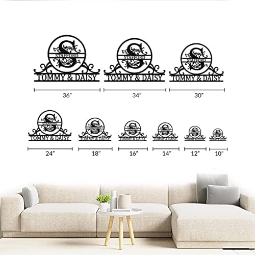 Custom Name Metal Sign - Personalized Last Name Monogram Wall Decor