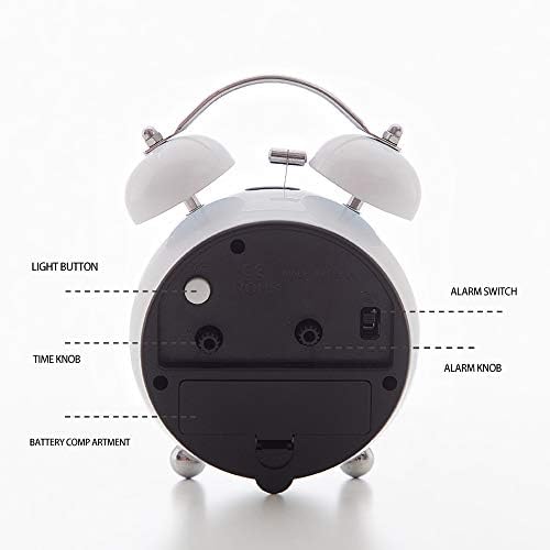 Loud Alarm Clock for Deep Sleepers with Twin Bell and Backlight