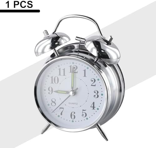 Metal Twin Bell Alarm Clock with Luminous Hands