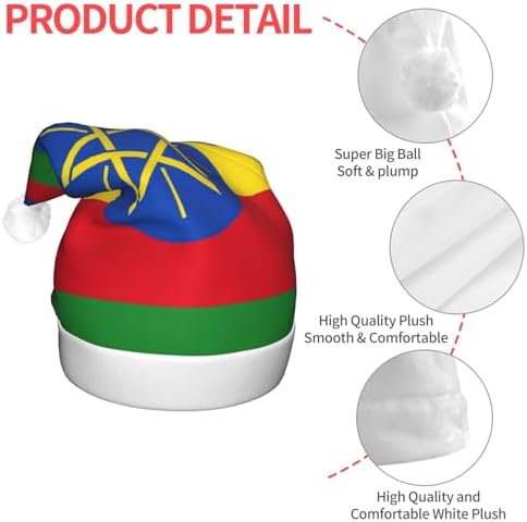 Ethiopia Flag Christmas Hat with LED Lights
