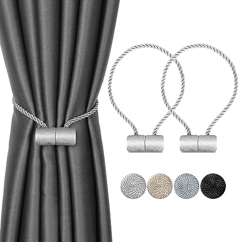 2pcs Magnetic Curtain Tiebacks with Woven Design