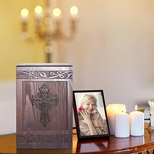 Wooden Cross Cremation Urn 222 Cubic Inches