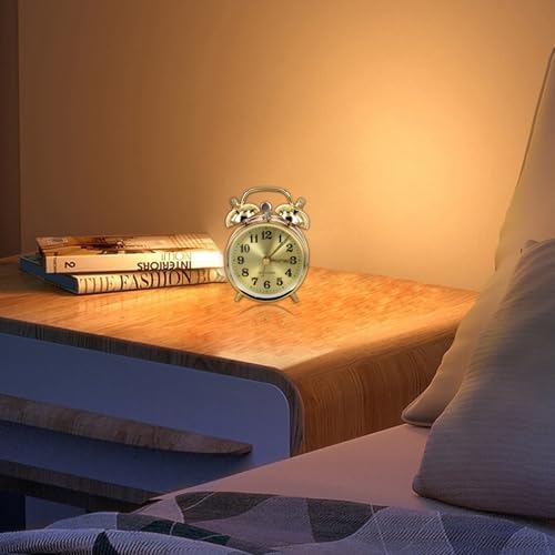 Wind Up Alarm Clock Gold Twin Bell Mechanical