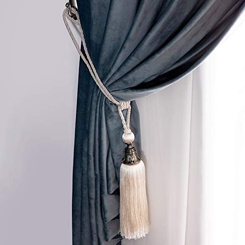 Melodieux Decorative Curtain Tiebacks with Antique Tassels Set of 2