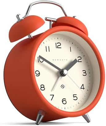NEWGATE Charlie Bell Echo Alarm Clock Modern Retro Design Orange