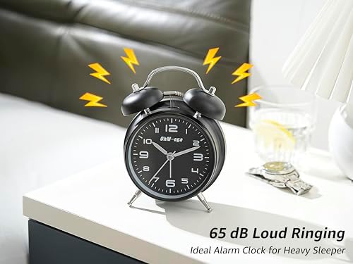 OhM-ega Twin Bell Alarm Clock for Heavy Sleepers