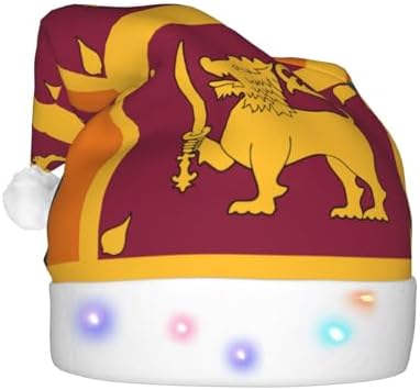 Sri Lanka Flag Print Christmas Hat with LED Light