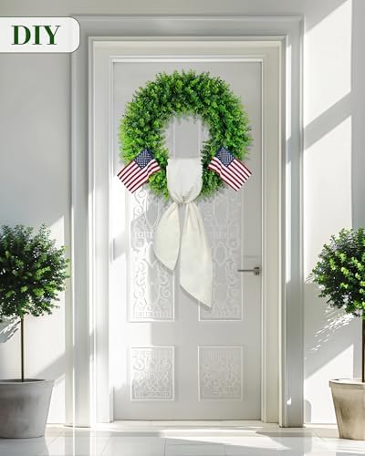DDHS 20 Inch Artificial Boxwood Wreath for Front Door