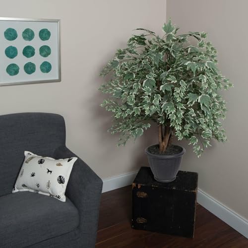 Vickerman 4 Foot Artificial Silver Maple Bush with Decorative Container