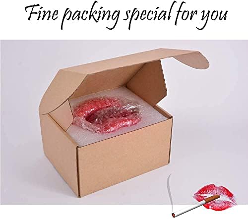 Creative Ceramic Ashtray with Lips Design Dark Red