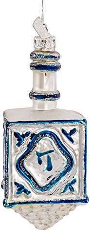 Kurt Adler 4-14 Inch Glass Jewish Dreidel Hanukkah Ornament