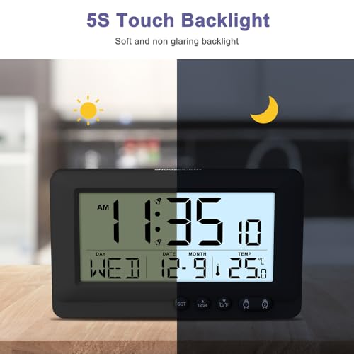 Oqimax Travel Alarm Clock with 5s Backlight and Snooze Function