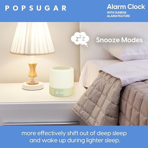 POPSUGAR Sunrise Alarm Clock with Gentle Wake Up and Natural Light Simulation