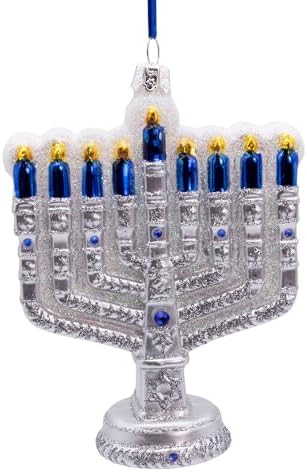 Kurt Adler 475 Inch Noble Gems Glass Hanukkah Ornament