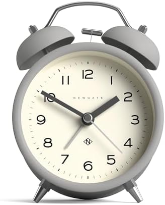 NEWGATE Charlie Bell Echo Alarm Clock Modern Retro Design Grey