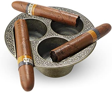 GUEVARA 3 Holder Gold Cigar Ashtray for Home and Patio