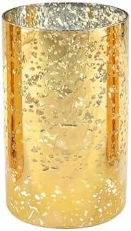 WGVI Hurricane Candle Holder Sleeve Gold Speckled Glass 4 x 6