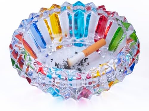 Yblenic Large Glass Cigarette Ashtray for Home and Office Use