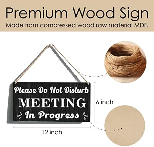 Qious Meeting Sign Farmhouse Please Do Not Disturb Wooden Hanging Plaque 12x6 Inches