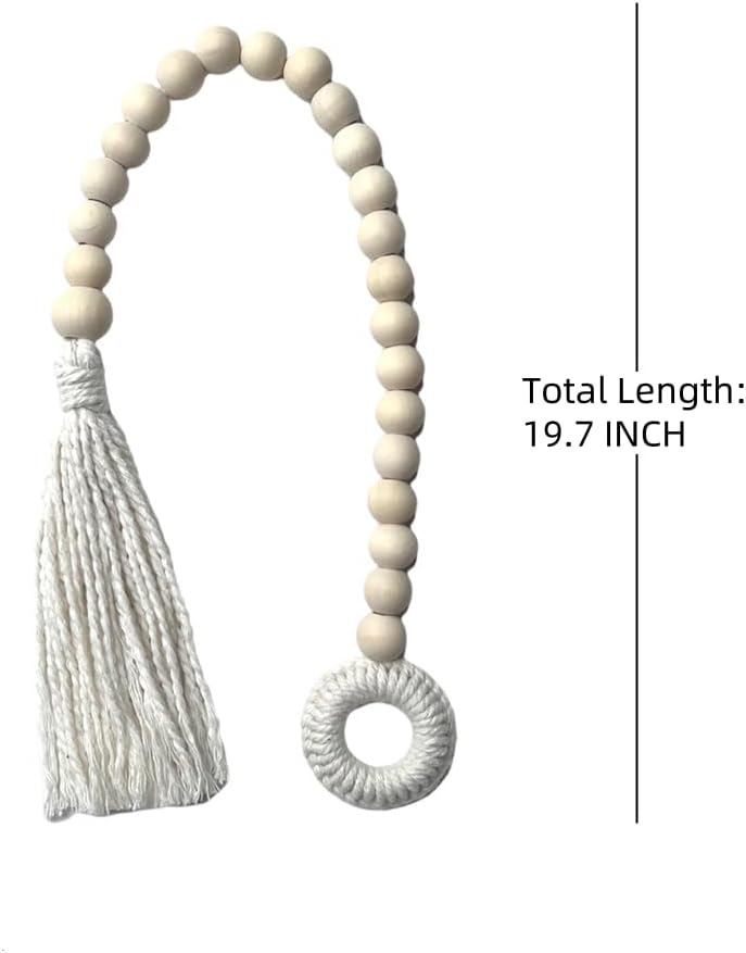 2pcs Wooden Bead Curtain Tiebacks Gray