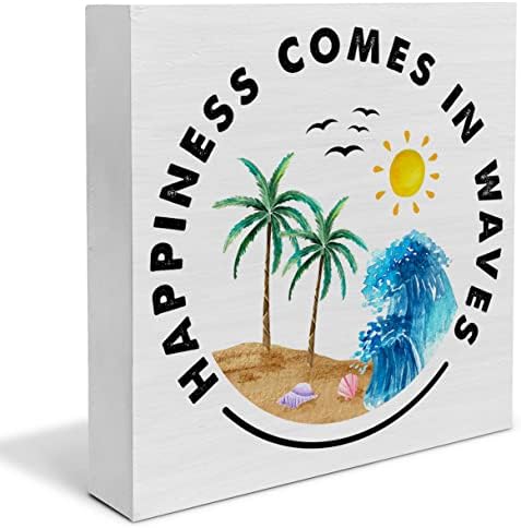 Rustic Beach Wood Box Sign for Home Decor