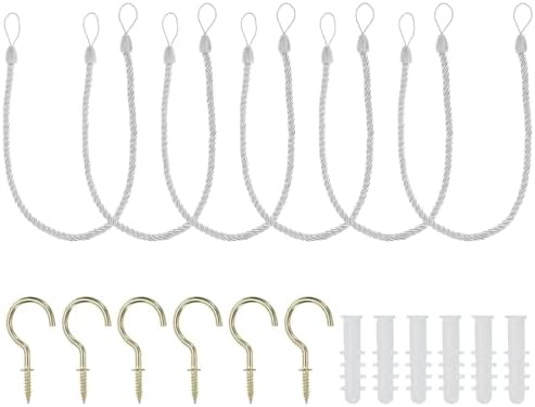 PATIKIL Curtain Tiebacks Ropes 6 Pack White
