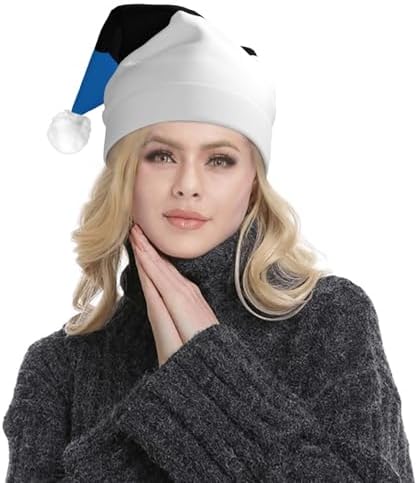 Estonia Flag Print Christmas Hat with LED Lights