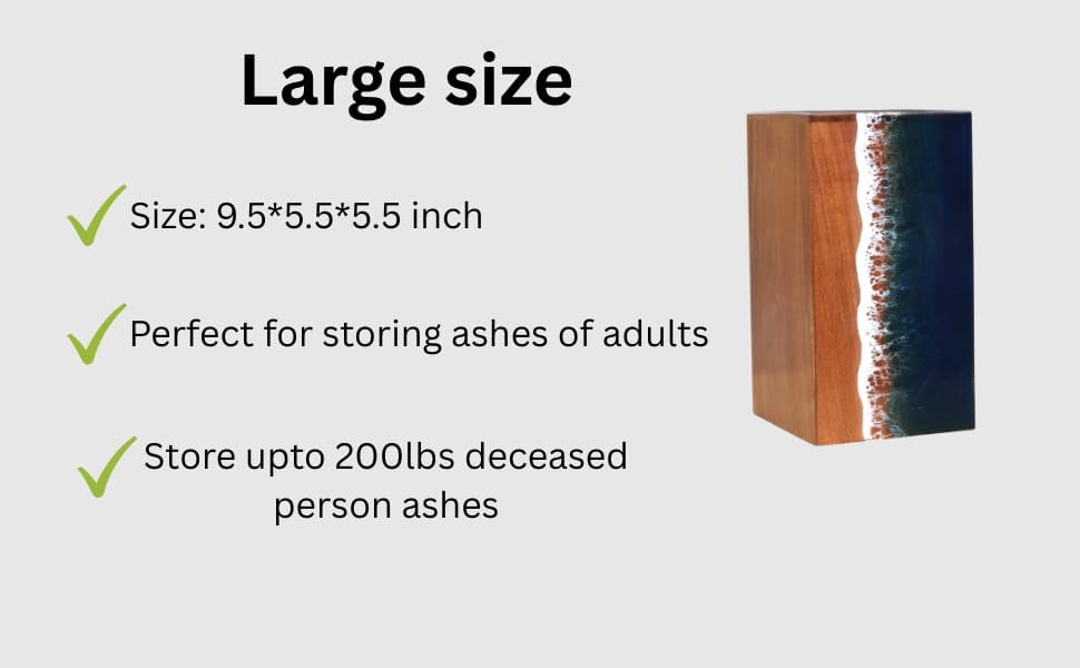 Ocean Wooden Resin Urn for Cremation Ashes