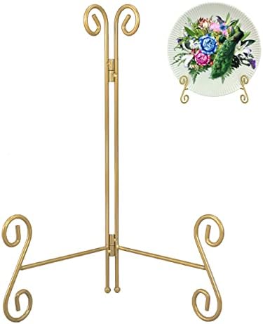 Gold Plate Stand 10 Inch Easel for Display