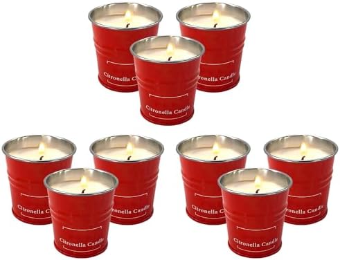 Tengyukenny Citronella Candles 9 Pack Red Outdoor