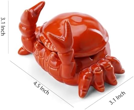 WAIT FLY Crab Ceramic Ashtray with Lid