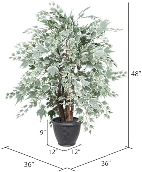 Vickerman 4 Foot Artificial Silver Maple Bush with Decorative Container