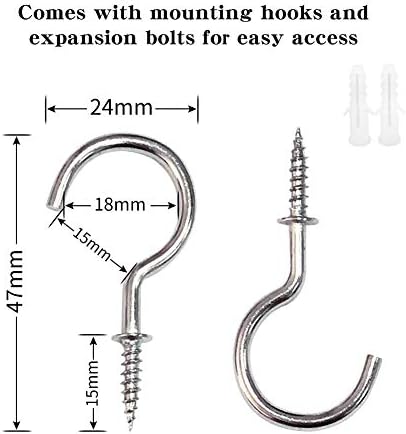 BEL AVENIR Curtain Rope Tiebacks with 4 Metal Screw Hooks White 4 Pack