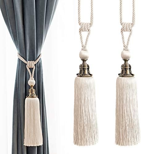 Melodieux Decorative Curtain Tiebacks with Antique Tassels Set of 2