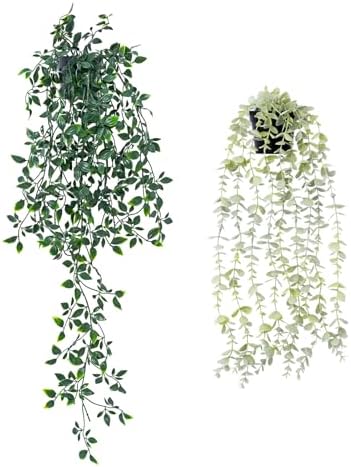 2pcs Artificial Hanging Plants for Room Decor