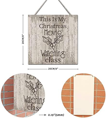 Vrurinss Christmas Movie Watching Wood Plaque Sign Wall Decor