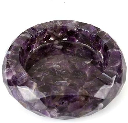 Yoption Amethyst Crystal Ashtray with Tumbled Stone Design