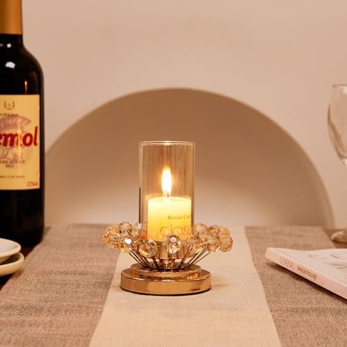 Gold Hurricane Candle Holder Elegant Centerpiece for Weddings and Parties