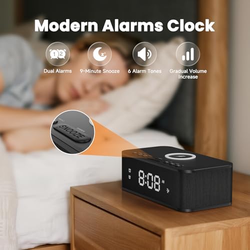 Digital Alarm Clock with White Noise and Bluetooth