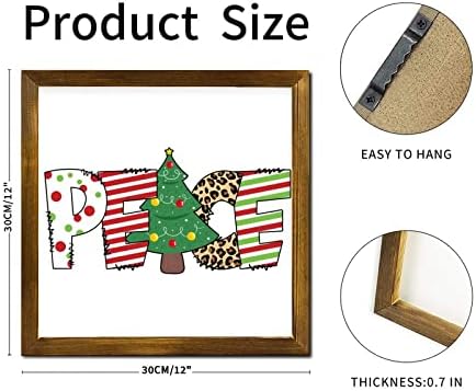 Merry Christmas Wood Framed Sign 12x12 Inch