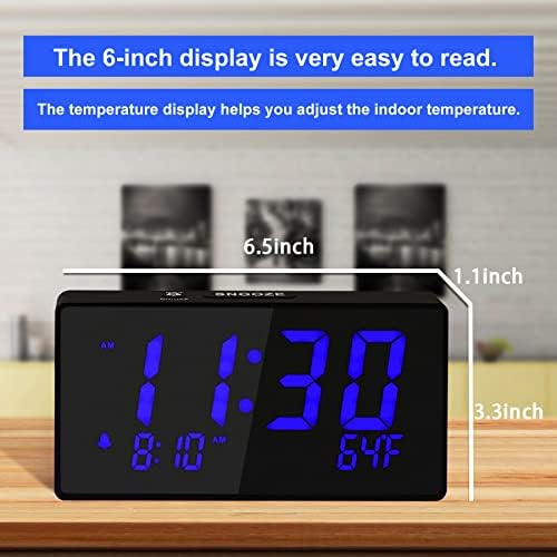 BOCTOP Desk Digital Alarm Clock with USB Port