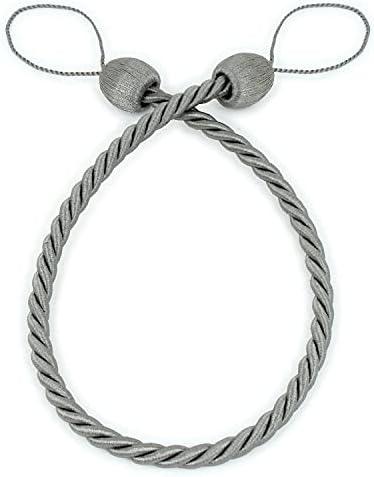 2 Pack Charcoal Polyester Curtain Tiebacks 1