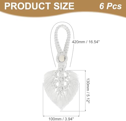 Uxcell 6 Pack Tassel Curtain Tiebacks Bohemian Leaf Design