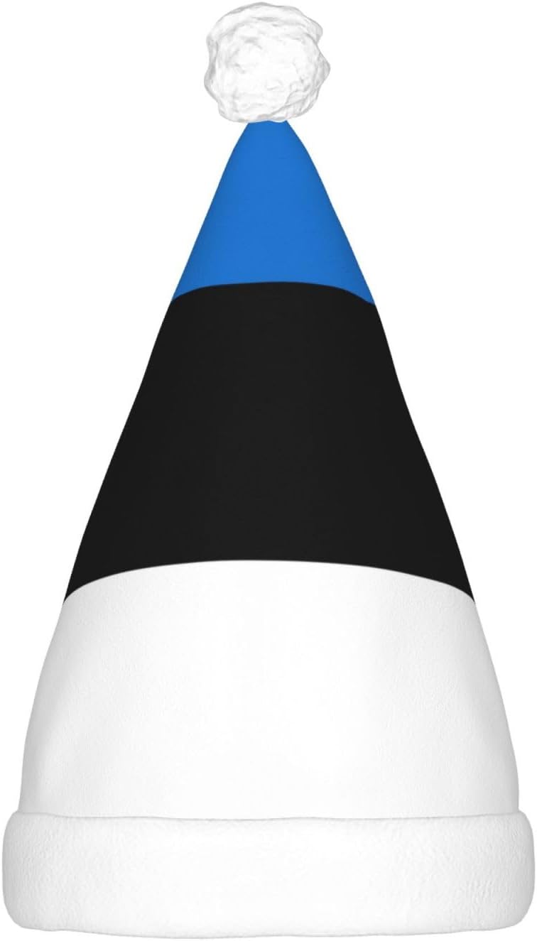 Estonia Flag Print Christmas Hat with LED Lights